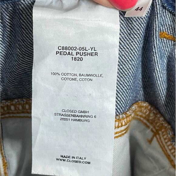 NEW CLOSED Pedal Pusher Historic Indigo Mom Fit Jeans Size 44 (27) High Waist - Picture 9 of 11